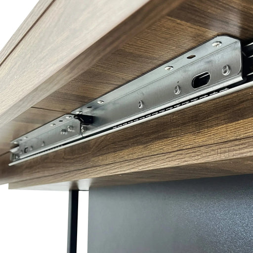 Rectangle extendable dining table for 6-10 people aged effect wood and black 160-200 cm Default -DTYStore