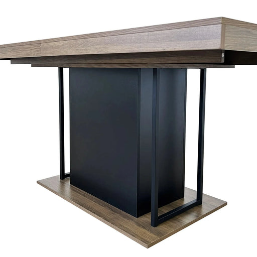 Rectangle extendable dining table for 6-10 people aged effect wood and black 160-200 cm Default -DTYStore