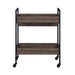 Rectangular Serving Cart with 2 Tier Shelf, Walnut and Black Default -DTYStore