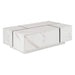 Rectangular Sliding Top Coffee Table with 2 Drawers and 2 Hidden Storage for Living Room 47.2' (White) Default -DTYStore