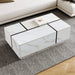 Rectangular Sliding Top Coffee Table with 2 Drawers and 2 Hidden Storage for Living Room 47.2' (White) Default -DTYStore