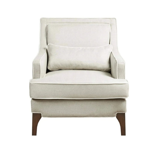 Refined Style Arm Chair with Cream Upholstery and Dark Coffee Wood Finish Default -DTYStore