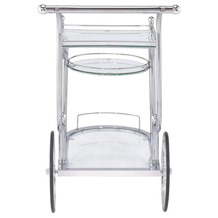 Reia Chrome 3-Tier Serving Cart with Casters Default -DTYStore