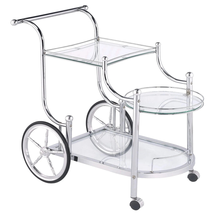 Reia Chrome 3-Tier Serving Cart with Casters Default -DTYStore