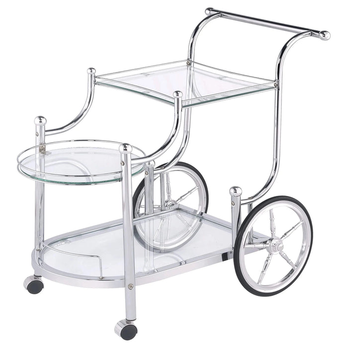 Reia Chrome 3-Tier Serving Cart with Casters Default -DTYStore
