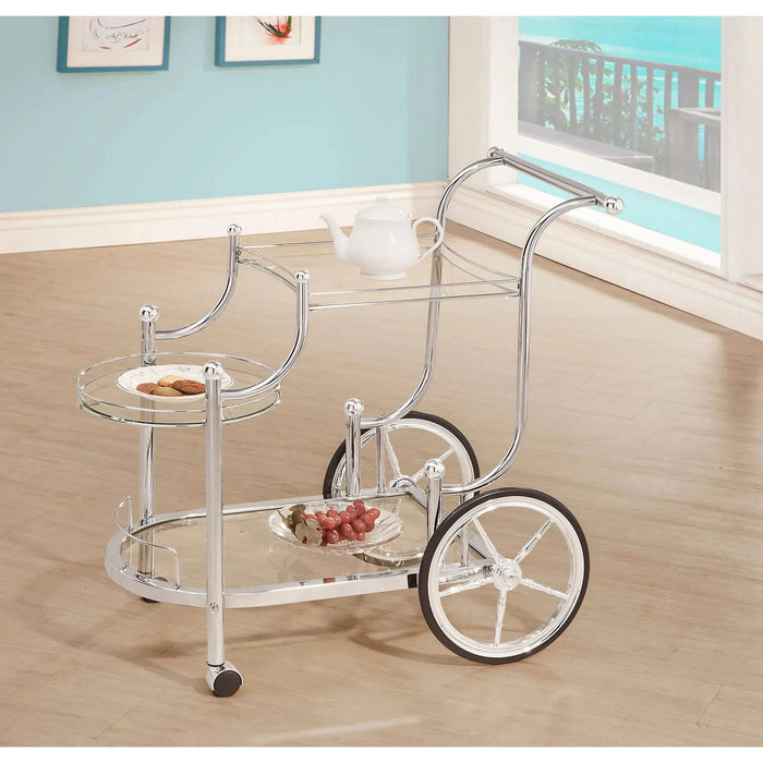 Reia Chrome 3-Tier Serving Cart with Casters Default -DTYStore