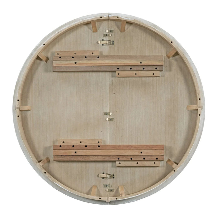 Retro 5-Piece Dining Set with Extendable Round Table and 4 Upholstered Chairs, Natural Wood Finish Default -DTYStore