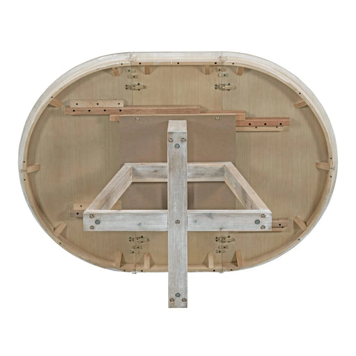 Retro 5-Piece Dining Set with Extendable Round Table and 4 Upholstered Chairs, Natural Wood Finish Default -DTYStore