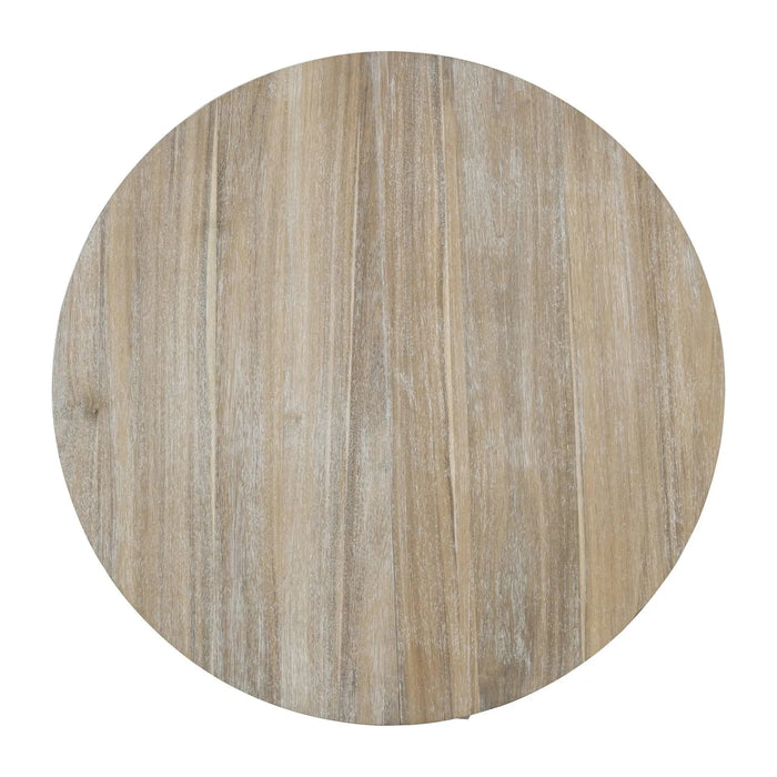 Retro 5-Piece Dining Set with Extendable Round Table and 4 Upholstered Chairs, Natural Wood Finish Default -DTYStore