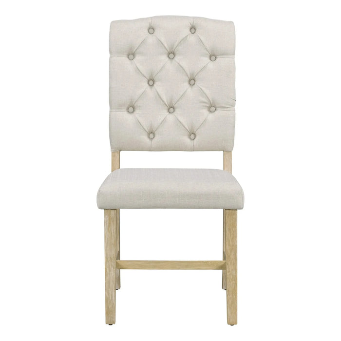 Retro 5-Piece Dining Set with Extendable Round Table and 4 Upholstered Chairs, Natural Wood Finish Default -DTYStore