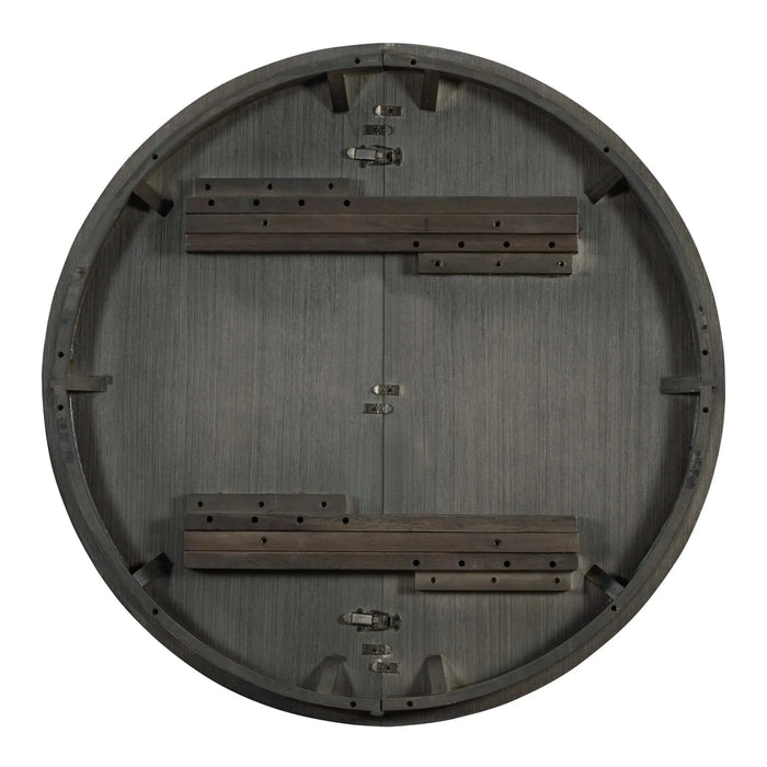 Retro Dining Set with Extendable Round Table and Upholstered Chairs, Walnut Finish, Solid Wood Construction Default -DTYStore