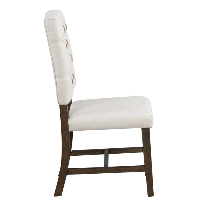 Retro Dining Set with Extendable Round Table and Upholstered Chairs, Walnut Finish, Solid Wood Construction Default -DTYStore