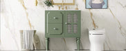 Retro Style 30'' Bathroom Vanity with Ceramic Sink Combo, Freestanding Single Vanity with 2 Drawers, Solid Wood Frame Bathroom Storage Cabinet, Green Default -DTYStore