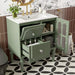 Retro Style 30'' Bathroom Vanity with Ceramic Sink Combo, Freestanding Single Vanity with 2 Drawers, Solid Wood Frame Bathroom Storage Cabinet, Green Default -DTYStore