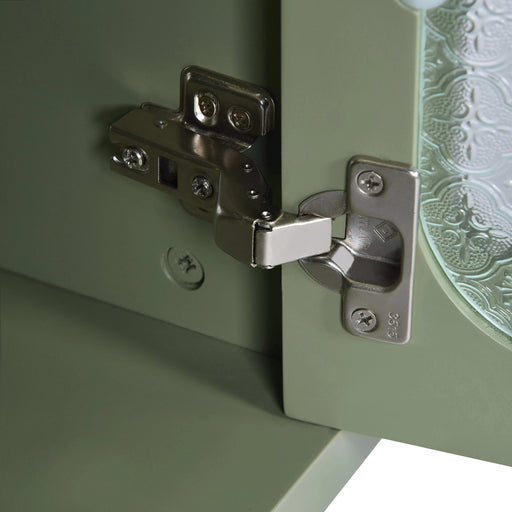 Retro Style 30'' Bathroom Vanity with Ceramic Sink Combo, Freestanding Single Vanity with 2 Drawers, Solid Wood Frame Bathroom Storage Cabinet, Green Default -DTYStore