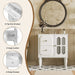 Retro Style 30'' Bathroom Vanity with Ceramic Sink Combo, Freestanding Single Vanity with 2 Drawers, Solid Wood Frame Bathroom Storage Cabinet, White Default -DTYStore