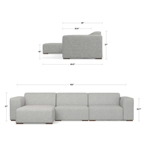 Rex 2 Seater Sofa and Left Chaise Default -DTYStore