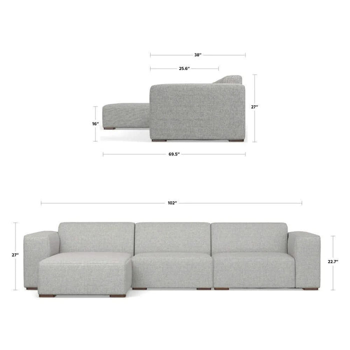 Rex 2 Seater Sofa and Left Chaise Default -DTYStore