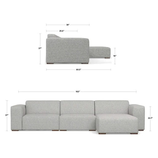Rex 2 Seater Sofa and Right Chaise Default -DTYStore