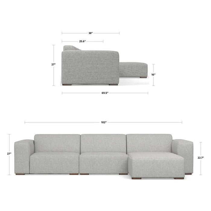 Rex 2 Seater Sofa and Right Chaise Default -DTYStore