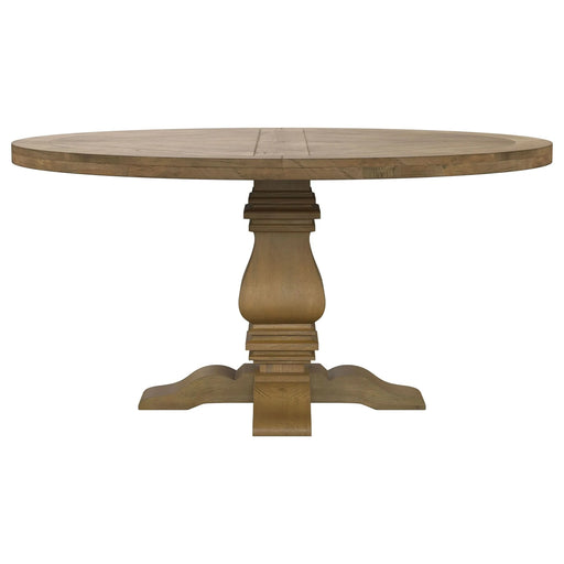 Rhea Rustic Honey Round Wood Dining Table Default -DTYStore