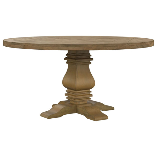 Rhea Rustic Honey Round Wood Dining Table Default -DTYStore
