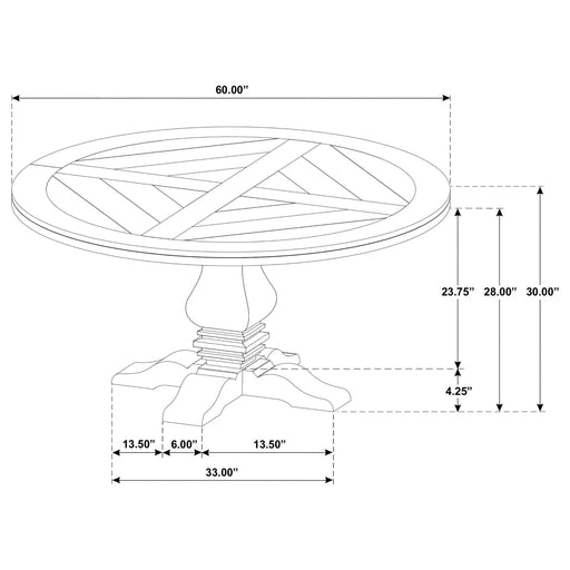 Rhea Rustic Honey Round Wood Dining Table Default -DTYStore