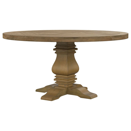 Rhea Rustic Honey Round Wood Dining Table Default -DTYStore