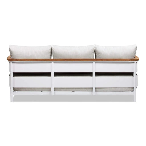 Rhodes 2pc Teak & Aluminum Outdoor Sofa and Coffee Table Set Default -DTYStore