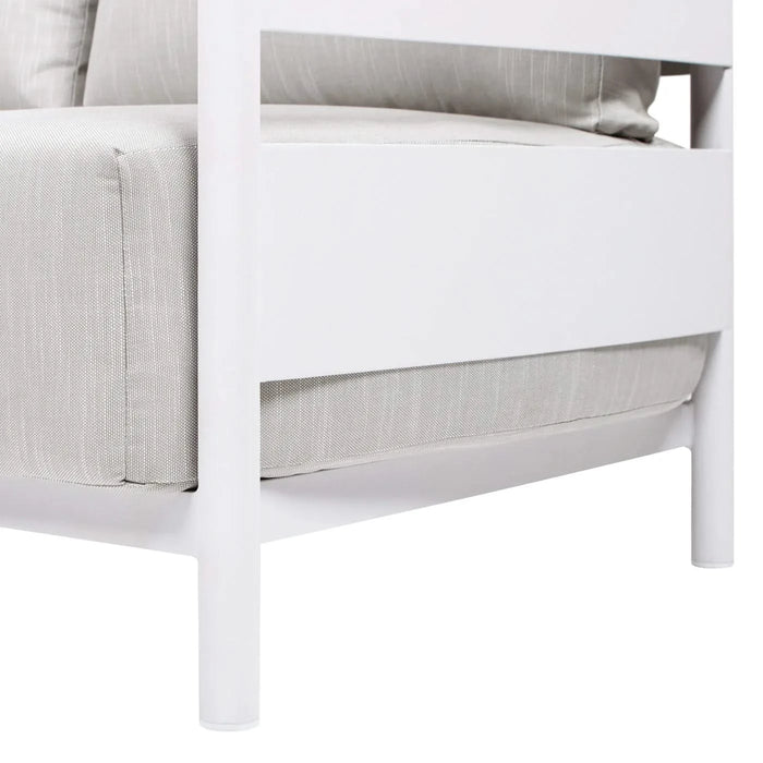 Rhodes 2pc Teak & Aluminum Outdoor Sofa and Coffee Table Set Default -DTYStore