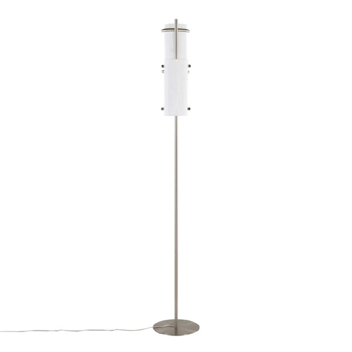 Rhonda Contemporary/Glam Floor Lamp in Brushed Nickel with White Shade by LumiSource Default -DTYStore