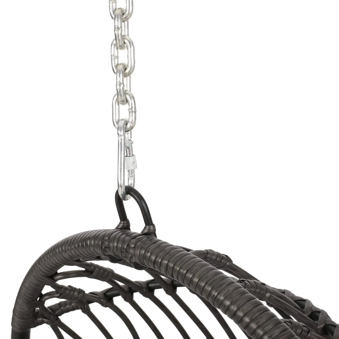 Richards Outdoor/Indoor Wicker Hanging Chair,Grey Default -DTYStore
