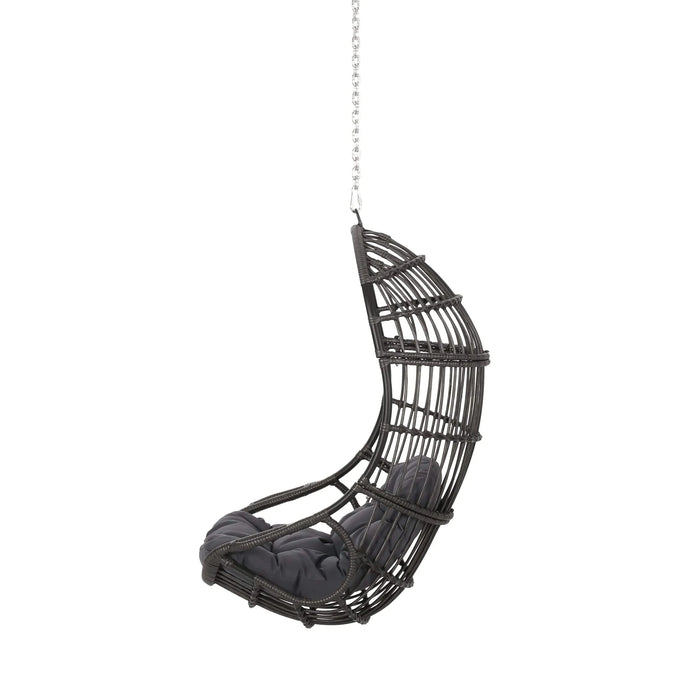 Richards Outdoor/Indoor Wicker Hanging Chair,Grey Default -DTYStore