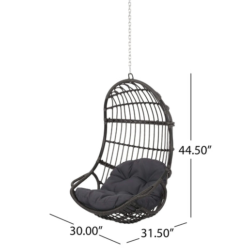 Richards Outdoor/Indoor Wicker Hanging Chair,Grey Default -DTYStore