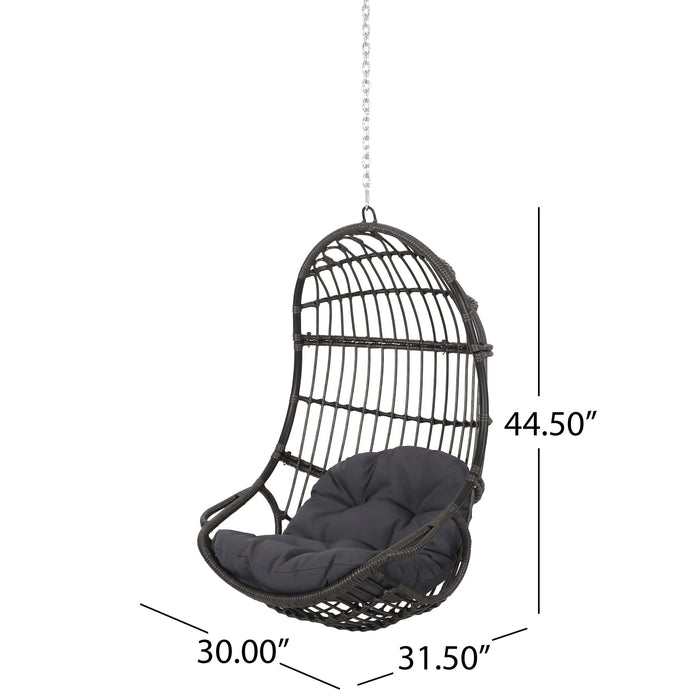 Richards Outdoor/Indoor Wicker Hanging Chair,Grey Default -DTYStore