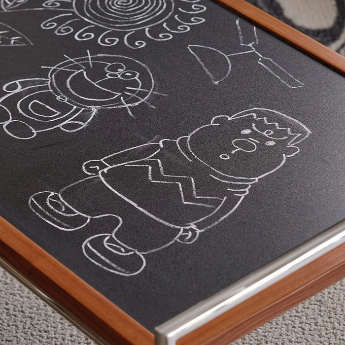 Rio coffee table Bauhaus living room small apartment tea table designer retro solid wood stainless steel tea table coffee table Default -DTYStore