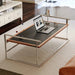 Rio coffee table Bauhaus living room small apartment tea table designer retro solid wood stainless steel tea table coffee table Default -DTYStore