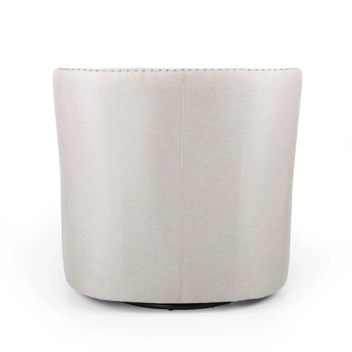 Riverbed Upholstered Swivel Chair with Nailhead Trim and Sloped Arms, Wheat Default -DTYStore