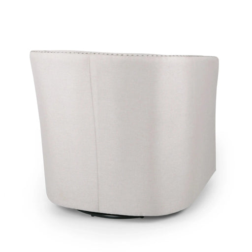Riverbed Upholstered Swivel Chair with Nailhead Trim and Sloped Arms, Wheat Default -DTYStore