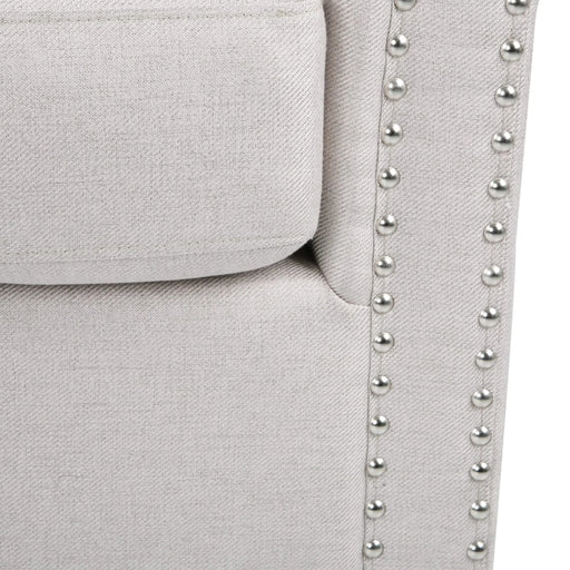 Riverbed Upholstered Swivel Chair with Nailhead Trim and Sloped Arms, Wheat Default -DTYStore