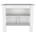 Rockaway 3-Shelf Kitchen Island White and Ibiza Marble Default -DTYStore