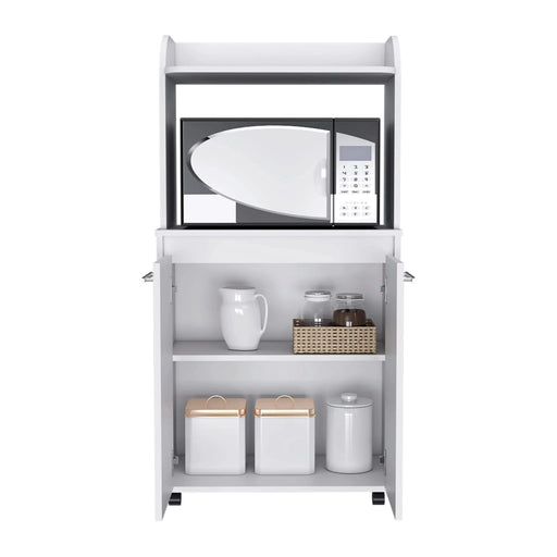 Rockford Kitchen Cart, Open Shelf, Double Door Cabinet, Two Interior Shelves Default -DTYStore