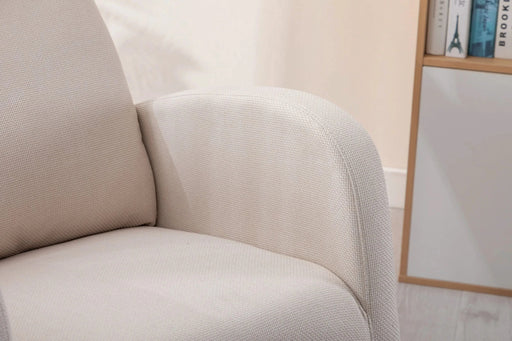 Rocking Chair, Modern Glider Chair, Recliner Armchair with Wood Legs and Side Pocket, Nursery Rocking Accent Chair with High Back for Living Room Bedroom (Beige linen) Default -DTYStore