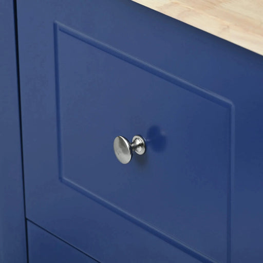 Rolling Mobile Kitchen Island with Drop Leaf - Solid Wood Top, Locking Wheels & Storage Cabinet 52.7 Inch Width(Dark blue) Default -DTYStore