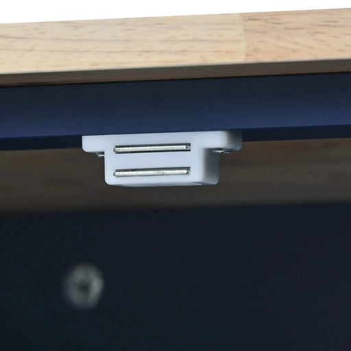 Rolling Mobile Kitchen Island with Drop Leaf - Solid Wood Top, Locking Wheels & Storage Cabinet 52.7 Inch Width(Dark blue) Default -DTYStore