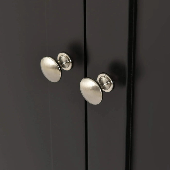 Rolling Mobile Kitchen Island with Solid Wood Top and Locking Wheels,52.7 Inch Width,Storage Cabinet and Drop Leaf Breakfast Bar,Spice Rack, Towel Rack & Drawer (Black) Default -DTYStore