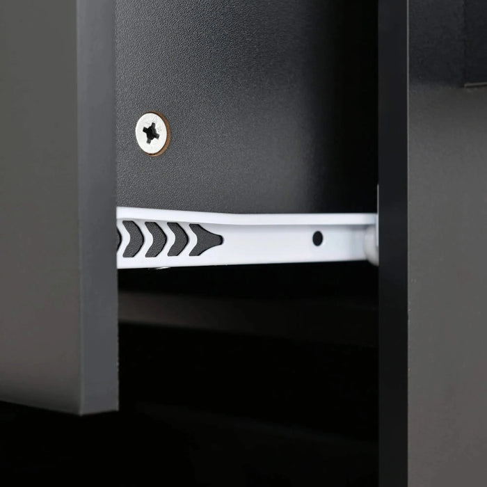 Rolling Mobile Kitchen Island with Solid Wood Top and Locking Wheels,52.7 Inch Width,Storage Cabinet and Drop Leaf Breakfast Bar,Spice Rack, Towel Rack & Drawer (Black) Default -DTYStore