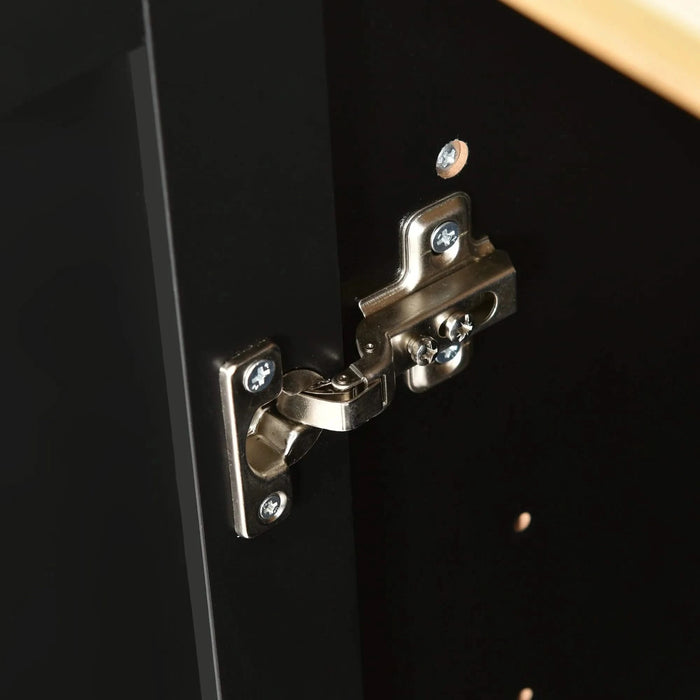 Rolling Mobile Kitchen Island with Solid Wood Top and Locking Wheels,52.7 Inch Width,Storage Cabinet and Drop Leaf Breakfast Bar,Spice Rack, Towel Rack & Drawer (Black) Default -DTYStore