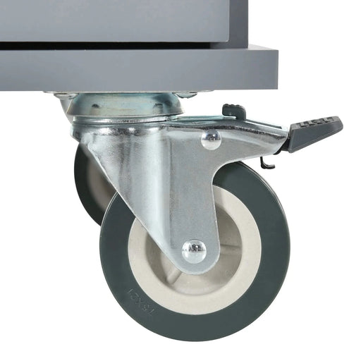 Rolling Mobile Kitchen Island with Solid Wood Top and Locking Wheels,52.7 Inch Width,Storage Cabinet and Drop Leaf Breakfast Bar,Spice Rack, Towel Rack & Drawer (Grey Blue) Default -DTYStore