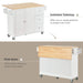 Rolling Mobile Kitchen Island with Solid Wood Top and Locking Wheels,52.7 Inch Width,Storage Cabinet and Drop Leaf Breakfast Bar,Spice Rack, Towel Rack & Drawer (White) Default -DTYStore